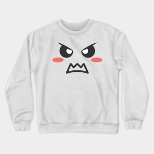 CUTE CROSS KAWAII FACE ANIME KAOMOJI EMOTICON CARTOON Crewneck Sweatshirt